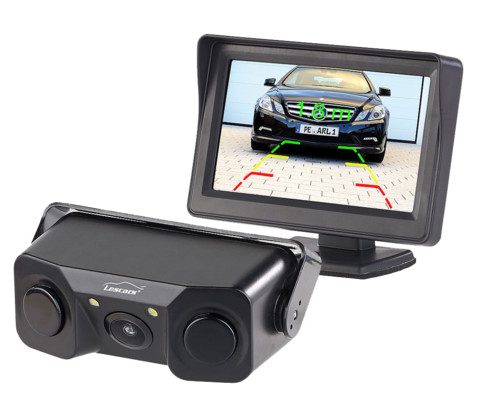 Caméra d’aide au recul à angle de champ 90° avec 2 LED – Avec écran LCD Lescars