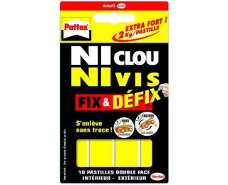 12 pastilles Ni clou ni vis – PATTEX – Double face – Extra fort