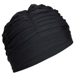 BONNET DE NATATION TISSU BRUSHING NOIR