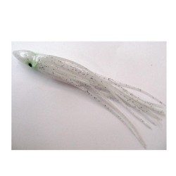 LEURRES SOUPLES PECHE EN MER OCTOPUS 11CM BLANC PAILLETTE X5 FLASHMER