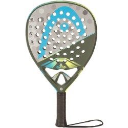 RAQUETTE DE PADEL ADULTE ALPHA ELITE NOIR GRIS BLEU HEAD