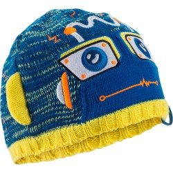 BONNET DE SKI KID GARCON ROBOT BLEU JAUNE WED’ZE