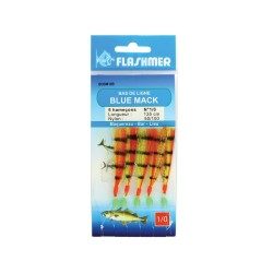 BAS DE LIGNE PÊCHE BDL BLUE MACK 5 HAM1/0RED/YELL FLASHMER