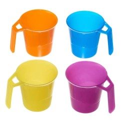 LOT DE 4 MUGS CAMP DU RANDONNEUR PLASTIQUE 0,3 LITRE