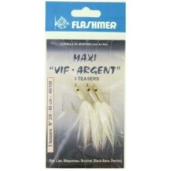 CUILLERS/PLUMES PÊCHE EN MER MAXI VIF ARGENT 3 HAM 2/0 BL FLASHMER