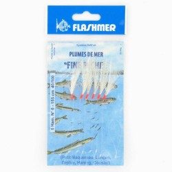 CUILLERS/PLUMES PÊCHE EN MER FINE PÊCHE 6 HAMEÇONS N°6 FLASHMER