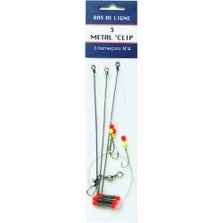 CLIPOTS PÊCHE METAL CLIP LINE 3 HAMEÇONS N°4 FLASHMER