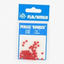 MONTAGE LIGNE MER PERLES ROUGES 4MM X50 FLASHMER