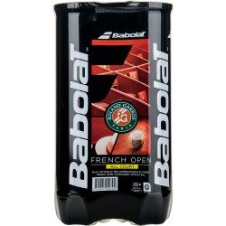 BALLE DE TENNIS FRENCH OPEN ALL COURT 2 TUBES DE 4 BALLES JAUNE BABOLAT