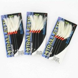 CUILLERS/PLUMES PÊCHE EN MER KIT 3 MITRAILLETTES 5 HAMEÇONS RAGOT