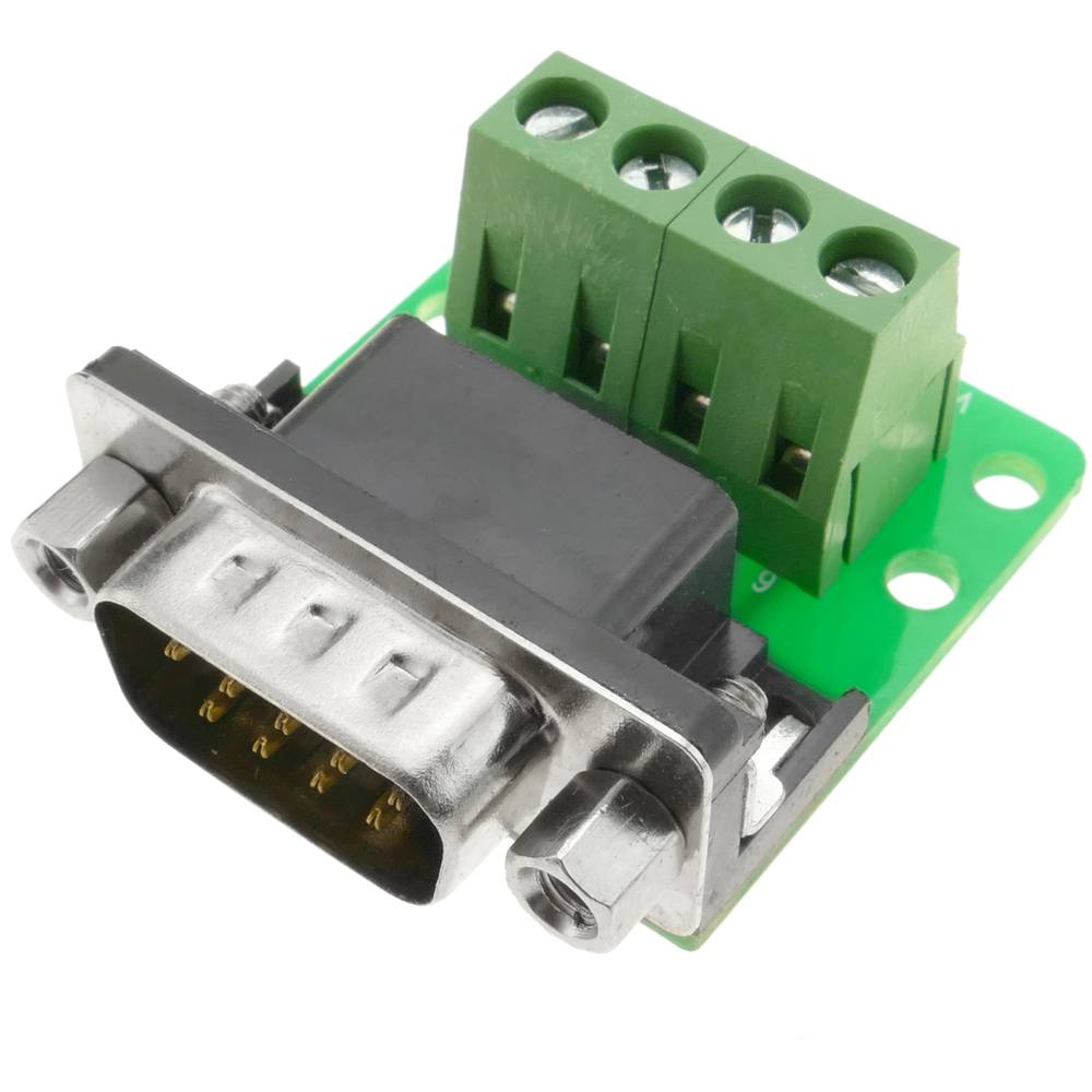 Adaptateur de connexion série DB9-mâle au bornier à 4 broches