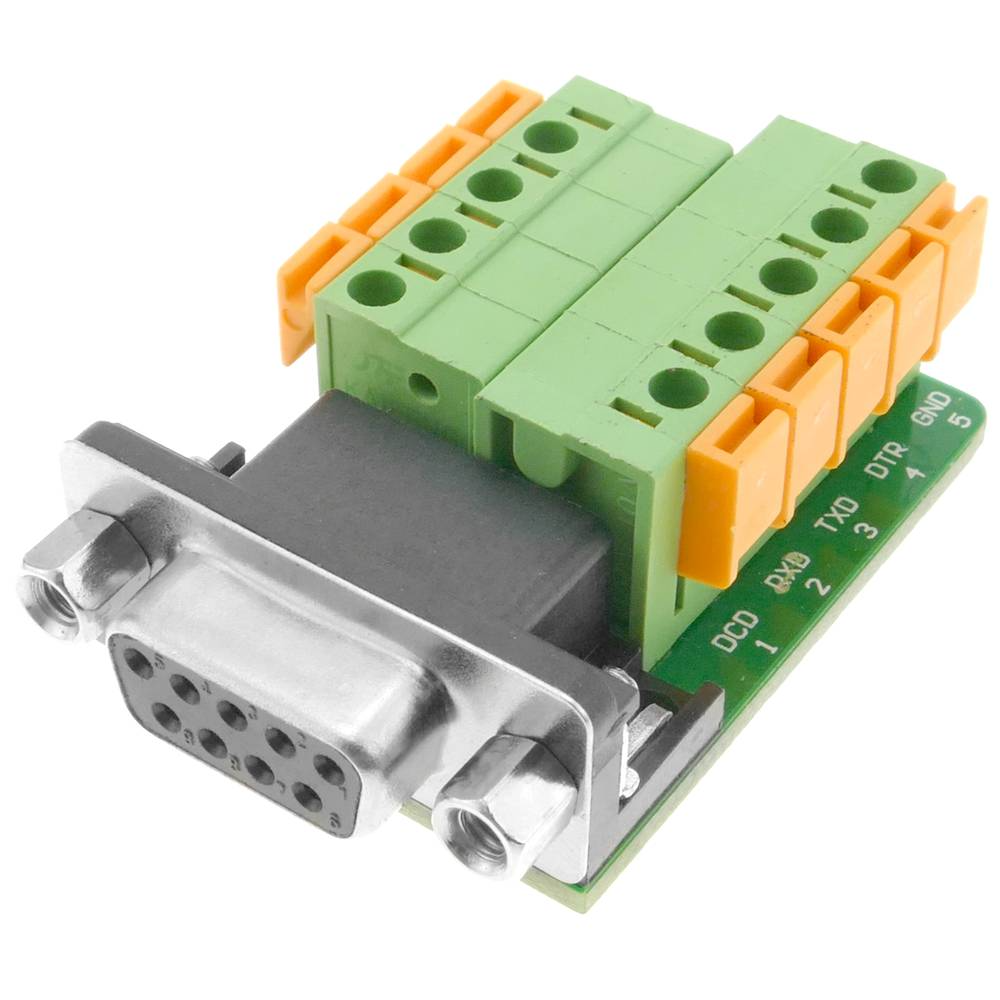 Adaptateur de connexion série DB9-femelle au bornier à 9 broches 31x47x15mm