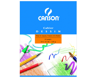 Cahier à dessins – CANSON – 24×32 cm – 24 pages – Blanc uni