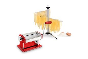 KLARSTEIN PASTA SET MACHINE À PÂTES SIENA ROUGE & SÉCHOIR À PÂTES VERONA