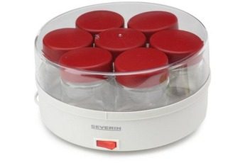 SEVERIN YAOURTI�RE 14 POTS + LIVRE DE RECETTES – 13 W – BLANC/ROUGE