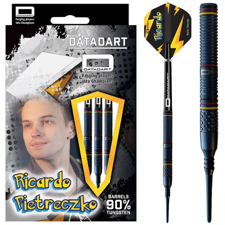 DATADART RICARDO PIETRECZKO 90% SOFT TIP PIKACHU BLACK PVD – FLÉCHETTES POINTE PLASTIQUE