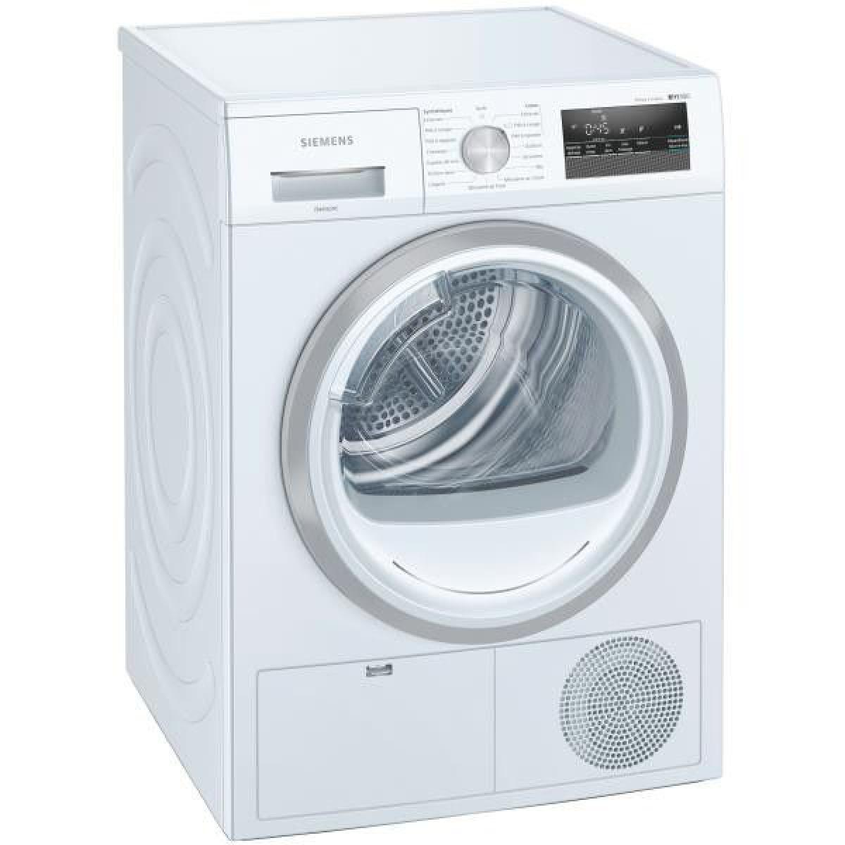 Sèche-linge pompe à chaleur avec condenseur 60cm 8kg a++ blanc – wt45hv03ff – SIEMENS