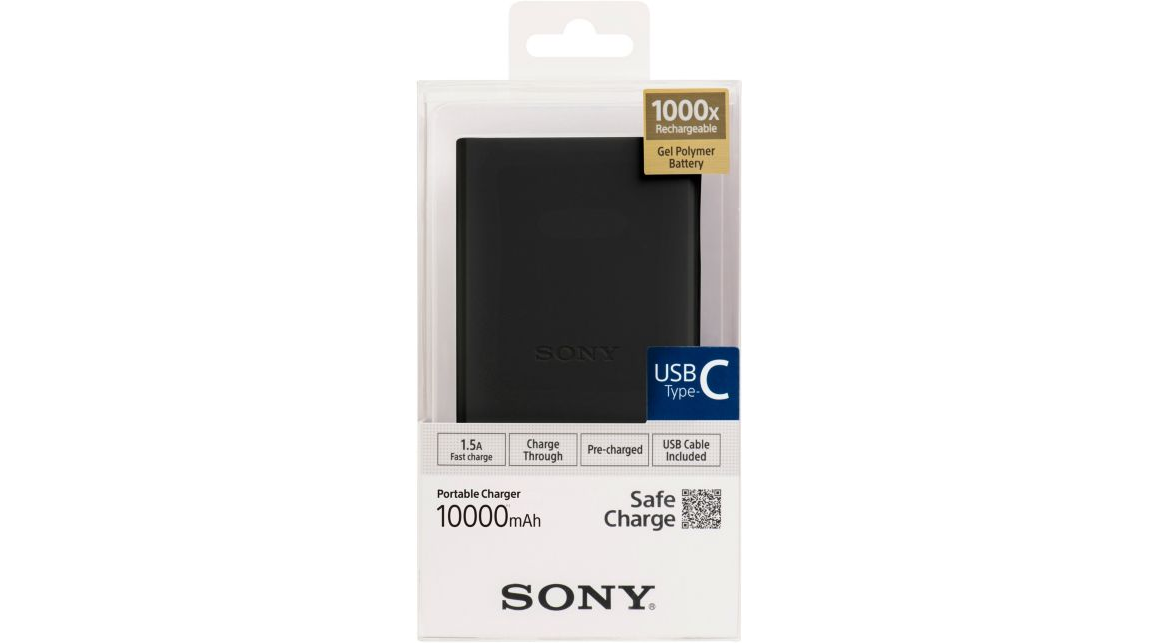 Batterie externe Sony noir 10 000 mAh CP-V10 + 2 câbles AB-BC