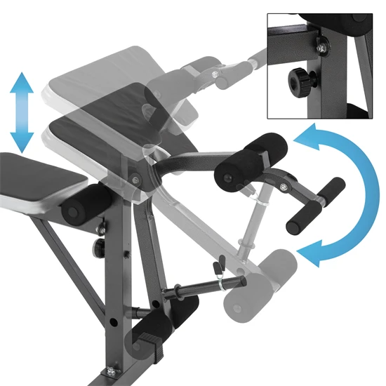 Banc multifonctionnel, banc de musculation, anthracite, en métal, jusqu’à 255 kg