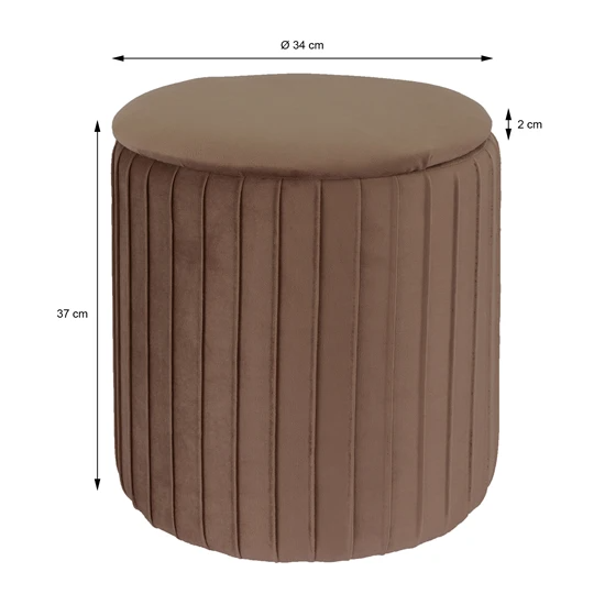 Ensemble de lecture Lampe de table avec tabouret brun en velours