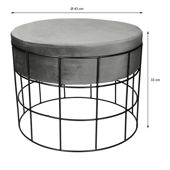 Sitzhocker Fresno 43x33cm Metallrahmen