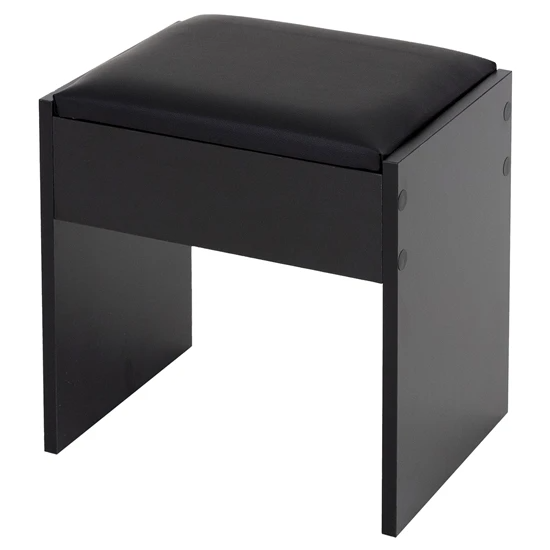 Tabouret de maquillage noir, 40x43x29,5 cm, en aggloméré