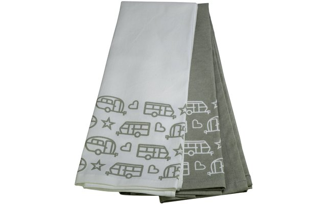 Pufz essuie-tout caravane blanc/gris pack de 2