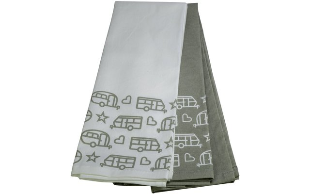 Pufz essuie-tout caravane blanc/gris pack de 2c