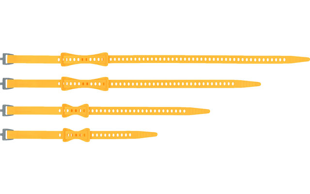 Sea to Summit Stretch-Loc Straps Sangles de fixation, set de 4, jaune