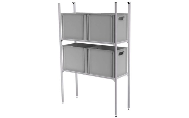 Blaupunkt 83 SYS-Rack Système d’étagères en aluminium longitudinal pour garage arrière 85 x 31 x 130 cm