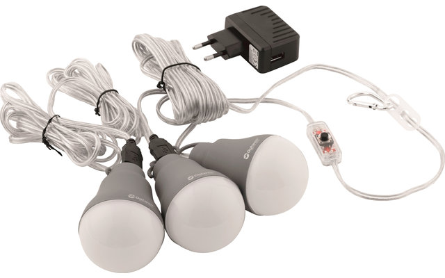 Outwell Epsilon Bulb LED Camping Light Set of 3 (en anglais)