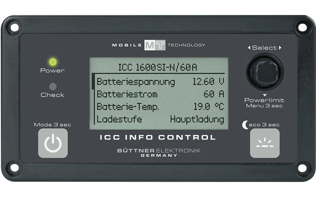 Panneau de commande Büttner ICC Info Control pour MT ICC 1600 et 3000