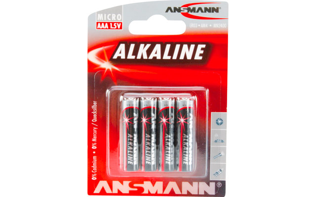 Ansmann Piles alcalines Micro AAA 1,5 V, lot de 4