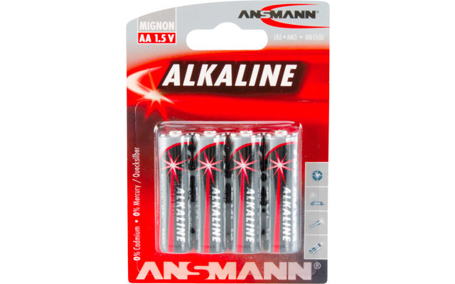 Ansmann Piles alcalines Mignon AA 1,5 V, lot de 4