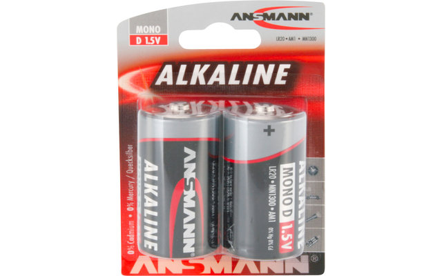 Ansmann Piles alcalines LR20 Mono D 1,5 V, lot de 2