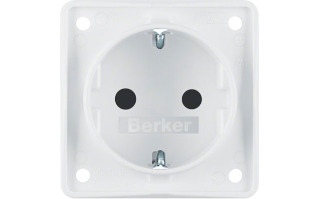 Berker Integro prise SCHUKO avec protection renforcée contre les contacts accidentels blanc polaire mat