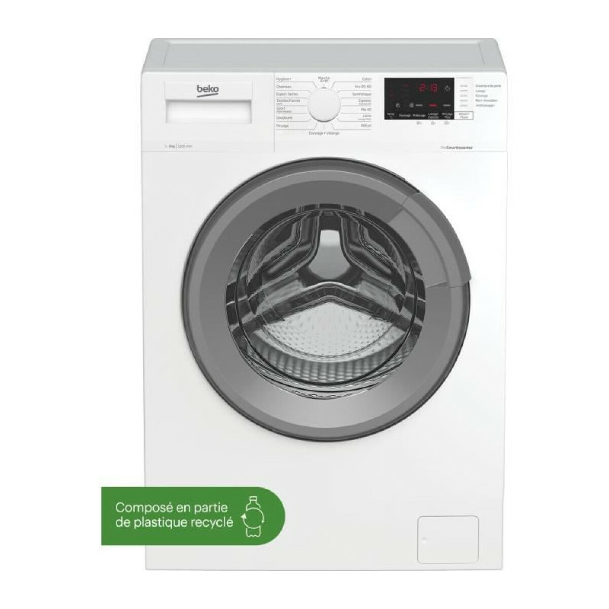 Lave-linge hublot 9 kg 1200 tours/min – WUV9212XSW – BEKO