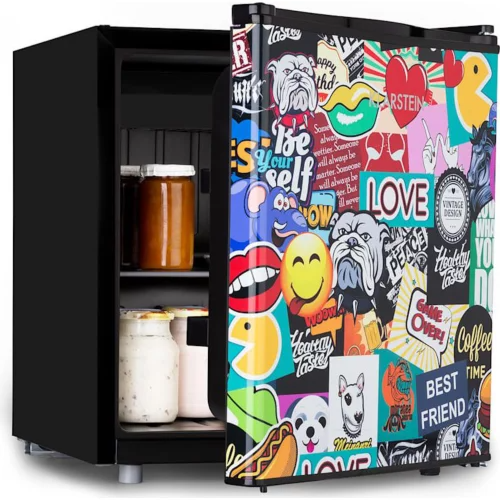 Mini réfrigérateur Klarstein Cool Vibe 46 – Noir et motifs