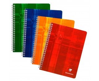 Cahier spirale 17×22 cm – CLAIREFONTAINE – 100 pages – Grands carreaux