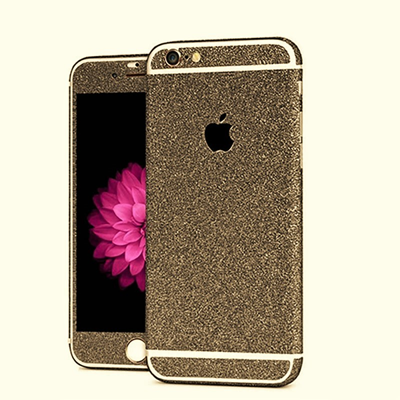 Sticker Autocollant IPHONE 6/6S PLUS Integral Bling Paillettes Strass Diamant Avant/Arriere (MARRON) OEM