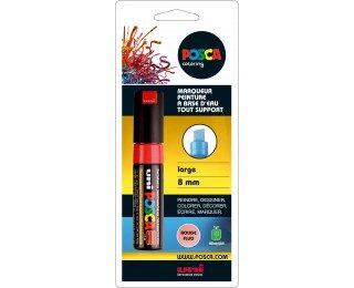 Marqueur peinture tout support – UNI POSCA – Pointe large 8mm – Rouge fluo