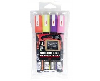 Lot de 4 marqueurs peinture – UNI CHALK MARKER – Pointe moyenne