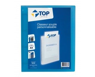 Classeur personnalisable translucide – TOP OFFICE – Dos 40 mm – Coloris aléatoires