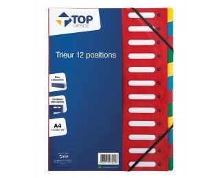 Trieur carton – TOP OFFICE – 12 compartiments – Rouge