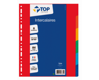 Intercalaires A4+ – TOP OFFICE – 6 positions