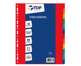 Intercalaires A4+ – TOP OFFICE – 12 positions