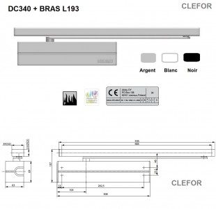 Ferme-porte Assa Abloy Vachette DC340 force 1 A 4 – bras glissière