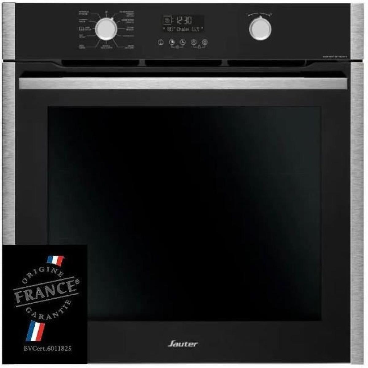 Four encastrable pyrolyse SAUTER SFP932X – Chaleur pulsée – Tournebroche – Porte froide – Fonctions vapeur