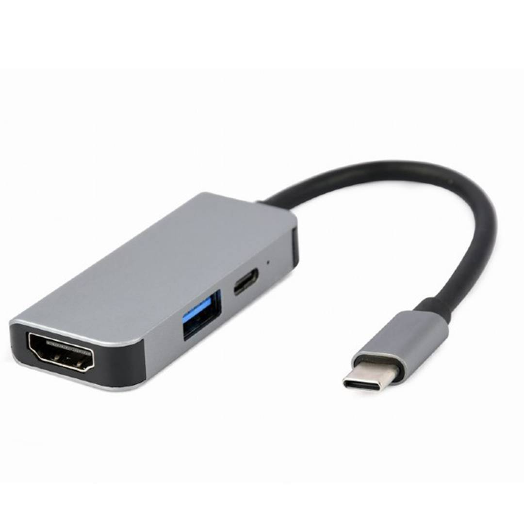 Adaptateur multiport USB Type-C à 3 ports : HUB HDMI USB en argent