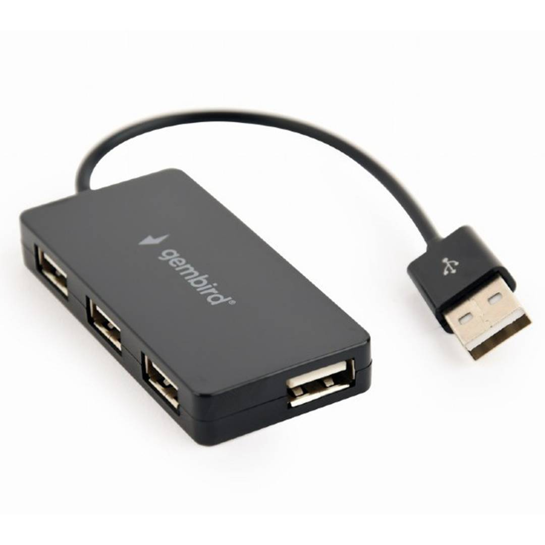 Adaptateur Gembird 4 ports USB 2.0 en noir